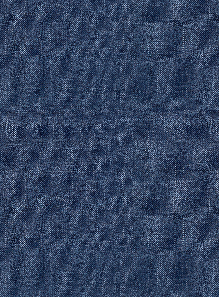 London Loom Indigo Blue Eufemia Wool Silk Linen Pants - Image 3
