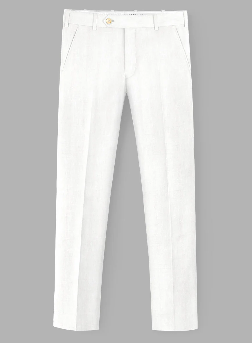London Loom Ivory Herringbone Wool Silk Linen Suit - Image 5