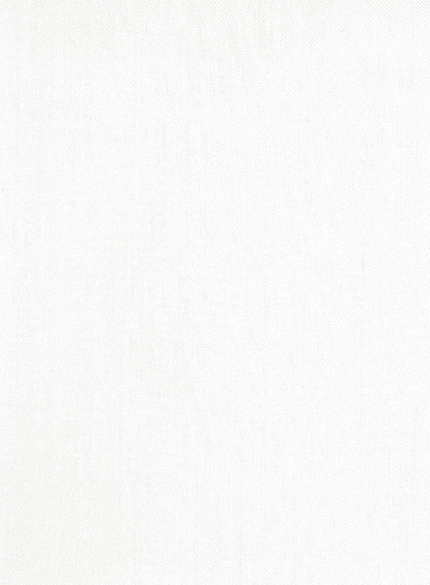 London Loom Ivory Herringbone Wool Silk Linen Jacket - Image 3