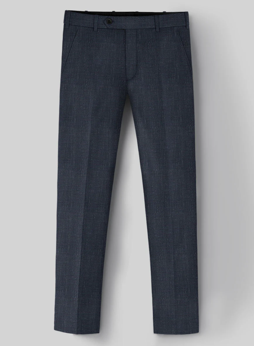 London Loom Navy Blue Abelardo Wool Silk Linen Suit - Image 7