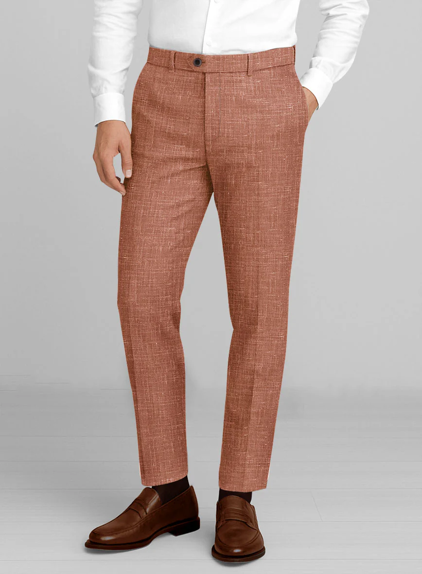 London Loom Orange Rust Travin Wool Linen Suit - Image 5