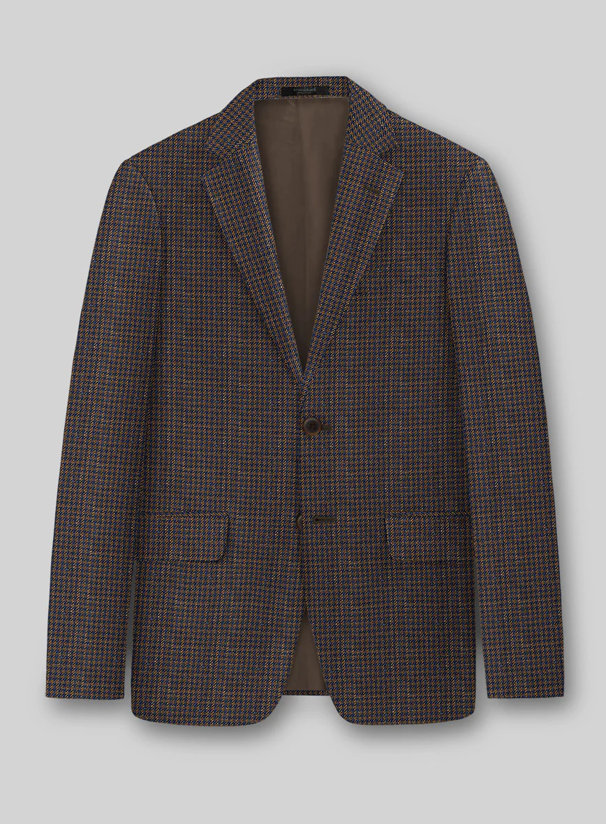 London Loom Oxford Navy Houndstooth Wool Silk Linen Suit - Image 2