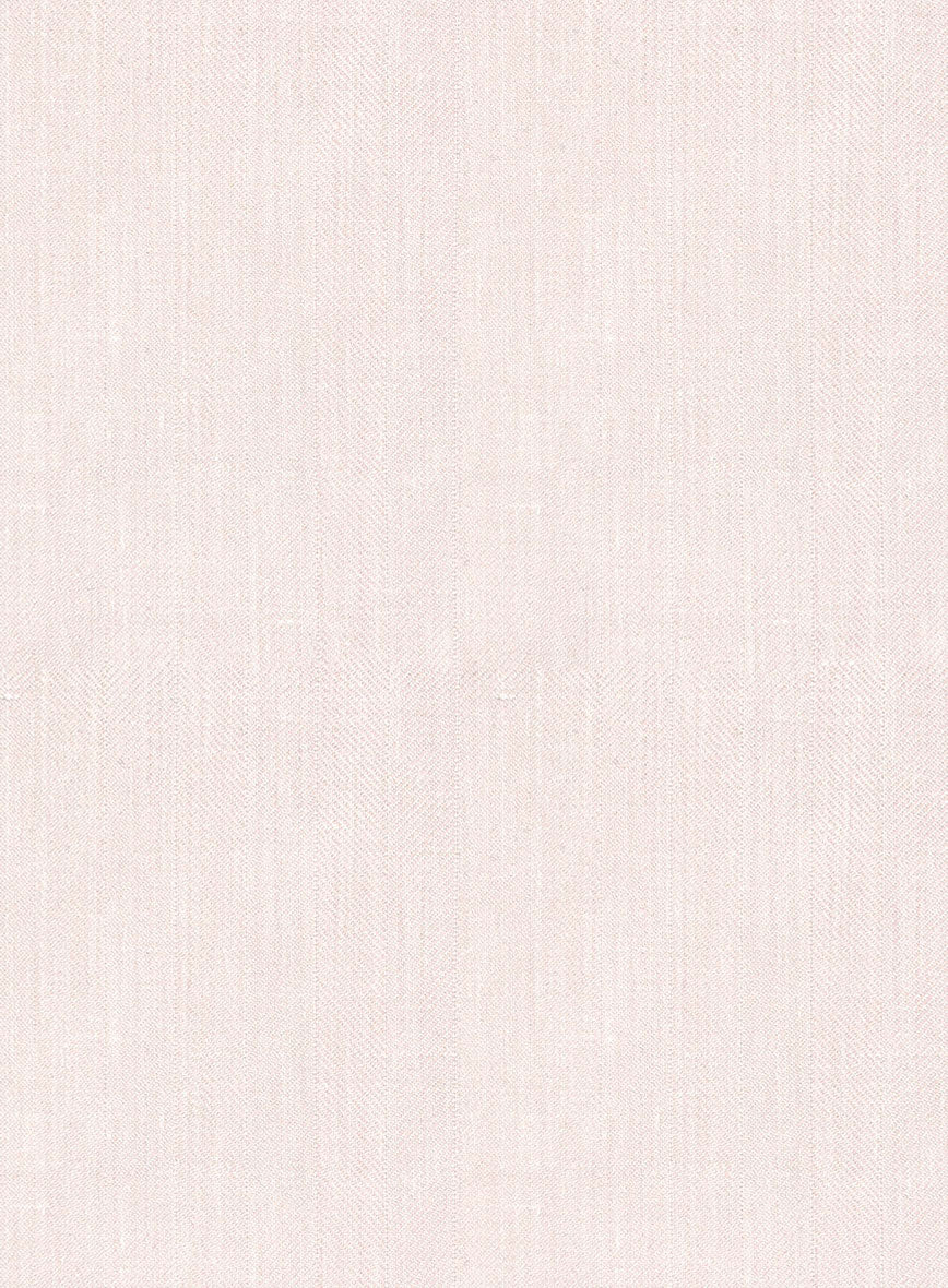 London Loom Pink Herringbone Wool Silk Linen Pants - Image 3