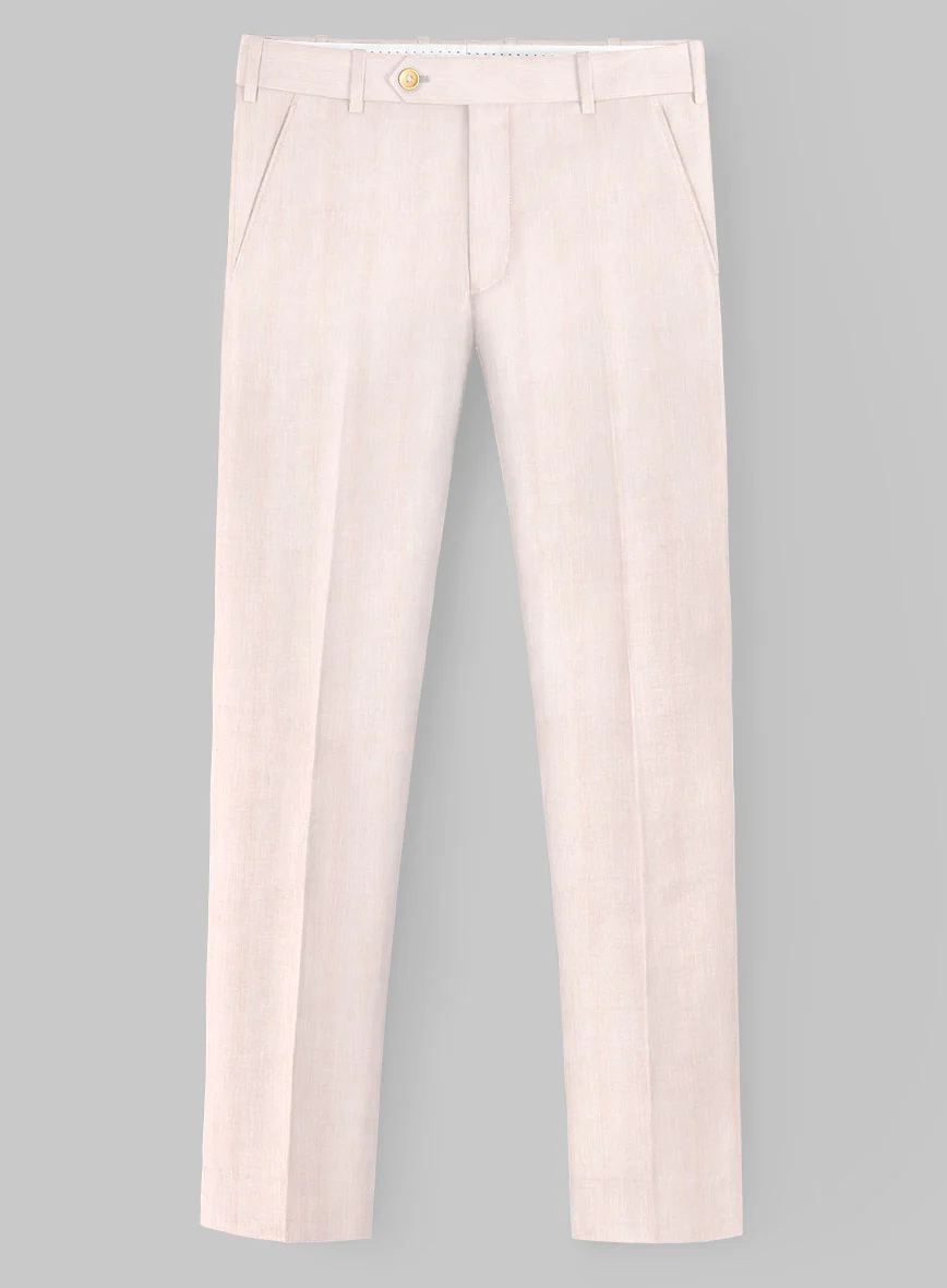 London Loom Pink Herringbone Wool Silk Linen Suit - Image 7
