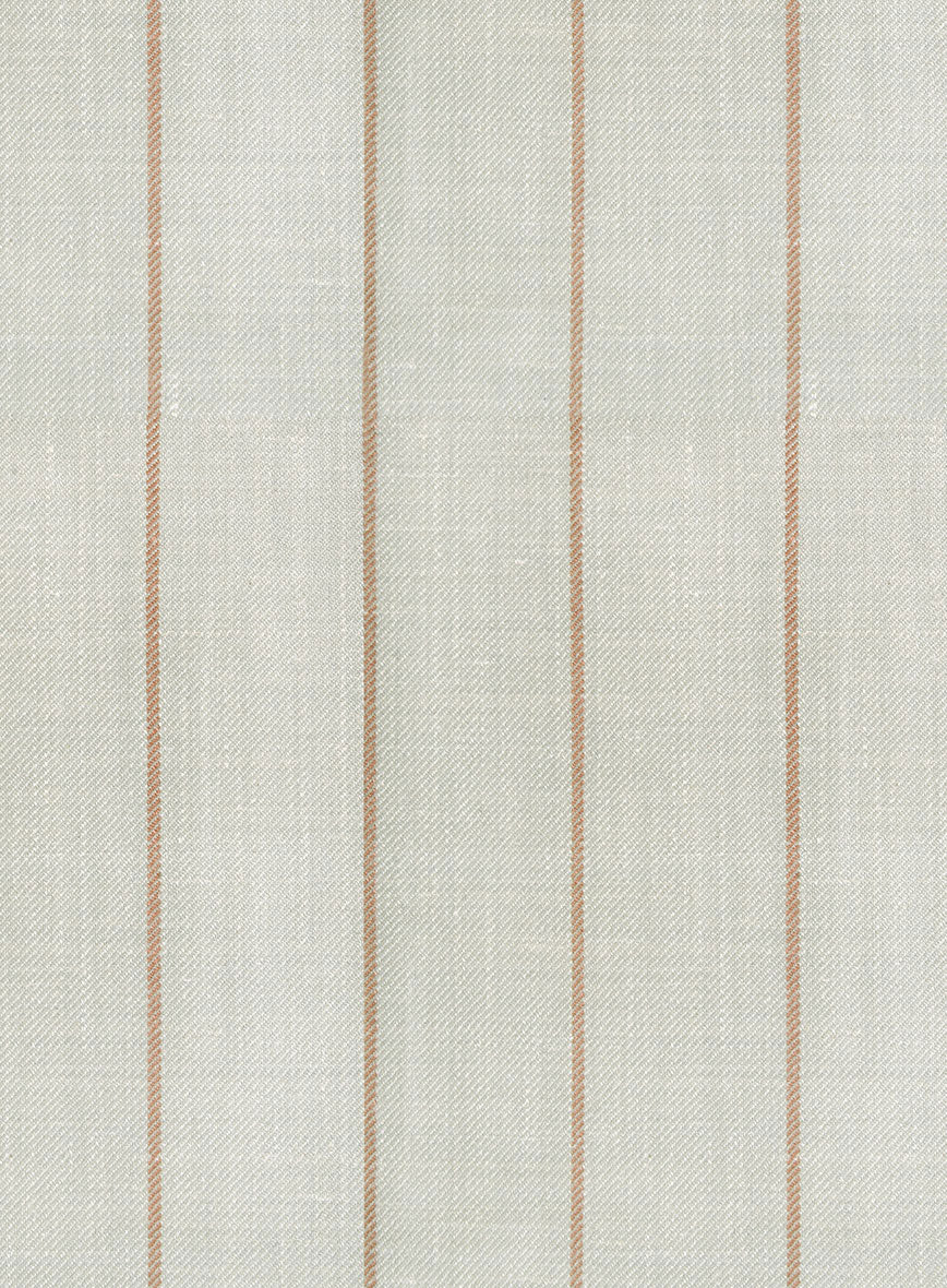 London Loom Stone Fawn Wool Silk Linen Pants - Image 3