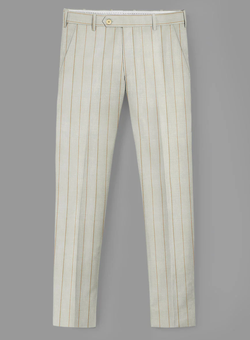 London Loom Stone Fawn Wool Silk Linen Suit - Image 6