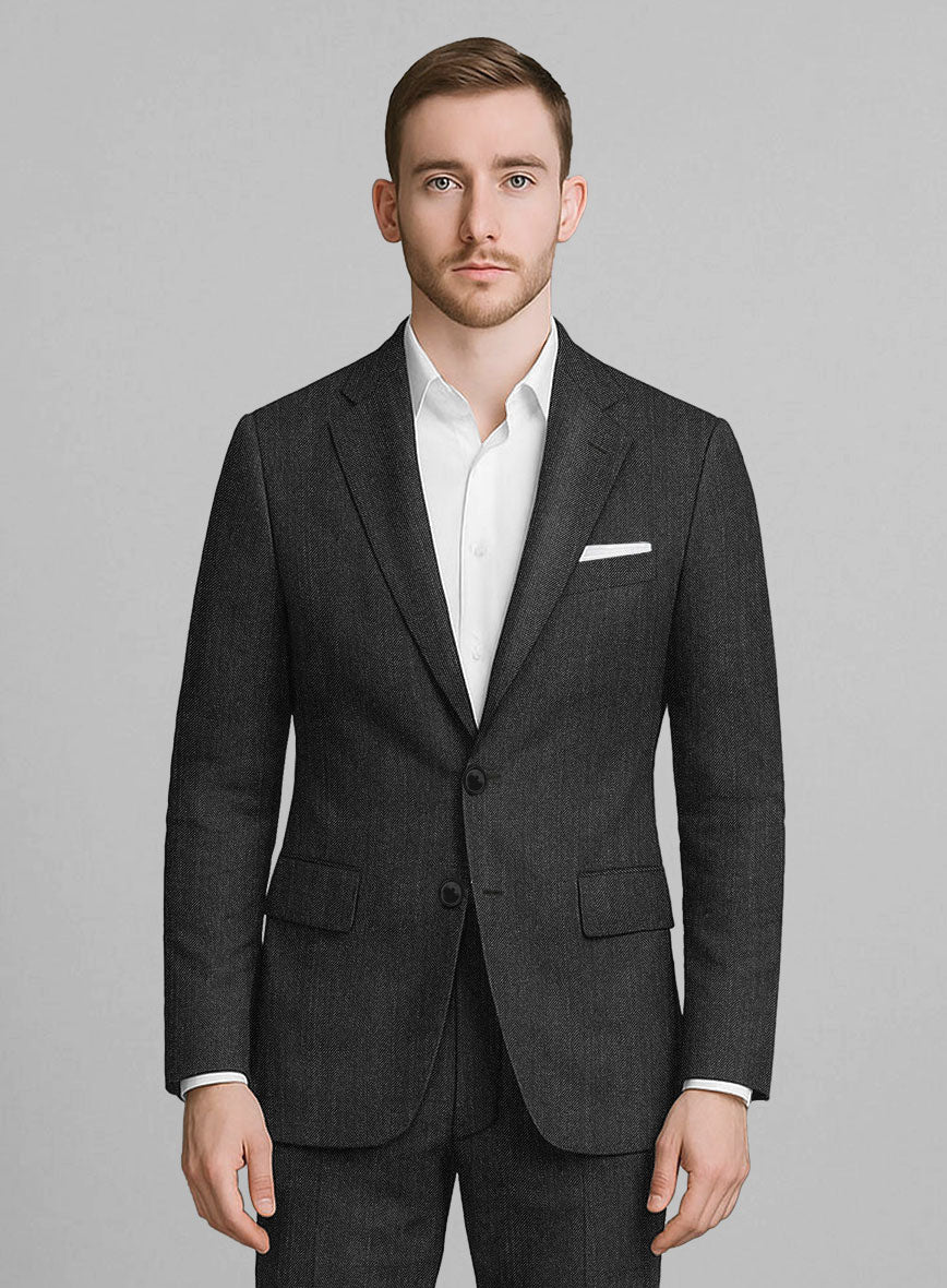 London Loom Taviano Herringbone Wool Jacket - Image 2