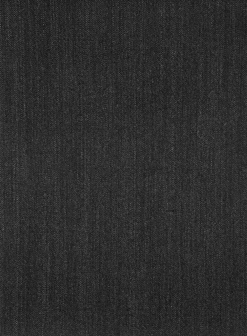 London Loom Taviano Herringbone Wool Pants - Image 3