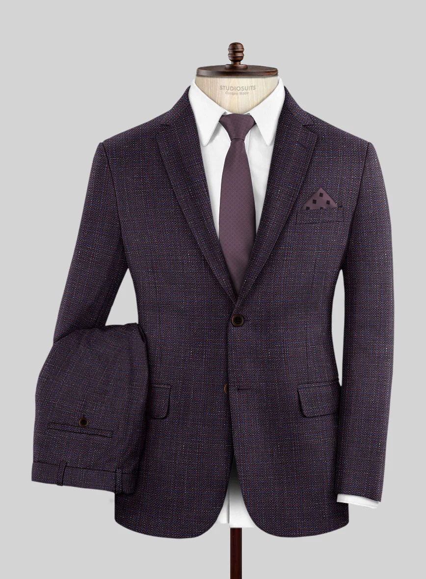 London Loom Wine Ilaria Wool Silk Linen Suit - Image 2