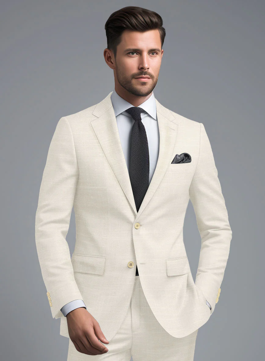 Loro Piana Bianchi Wool Silk Linen Suit - Image 4