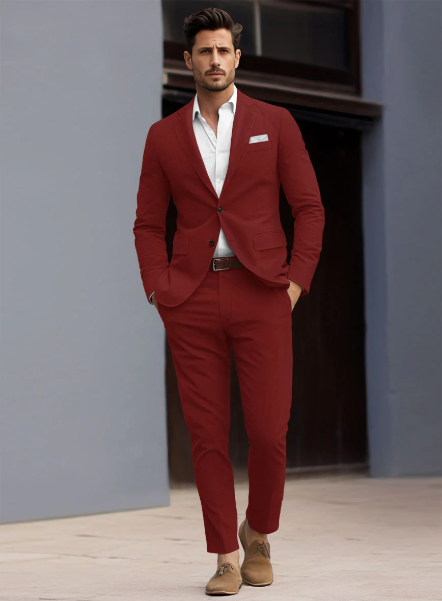 Loro Piana Red Cotton Suit - Image 2