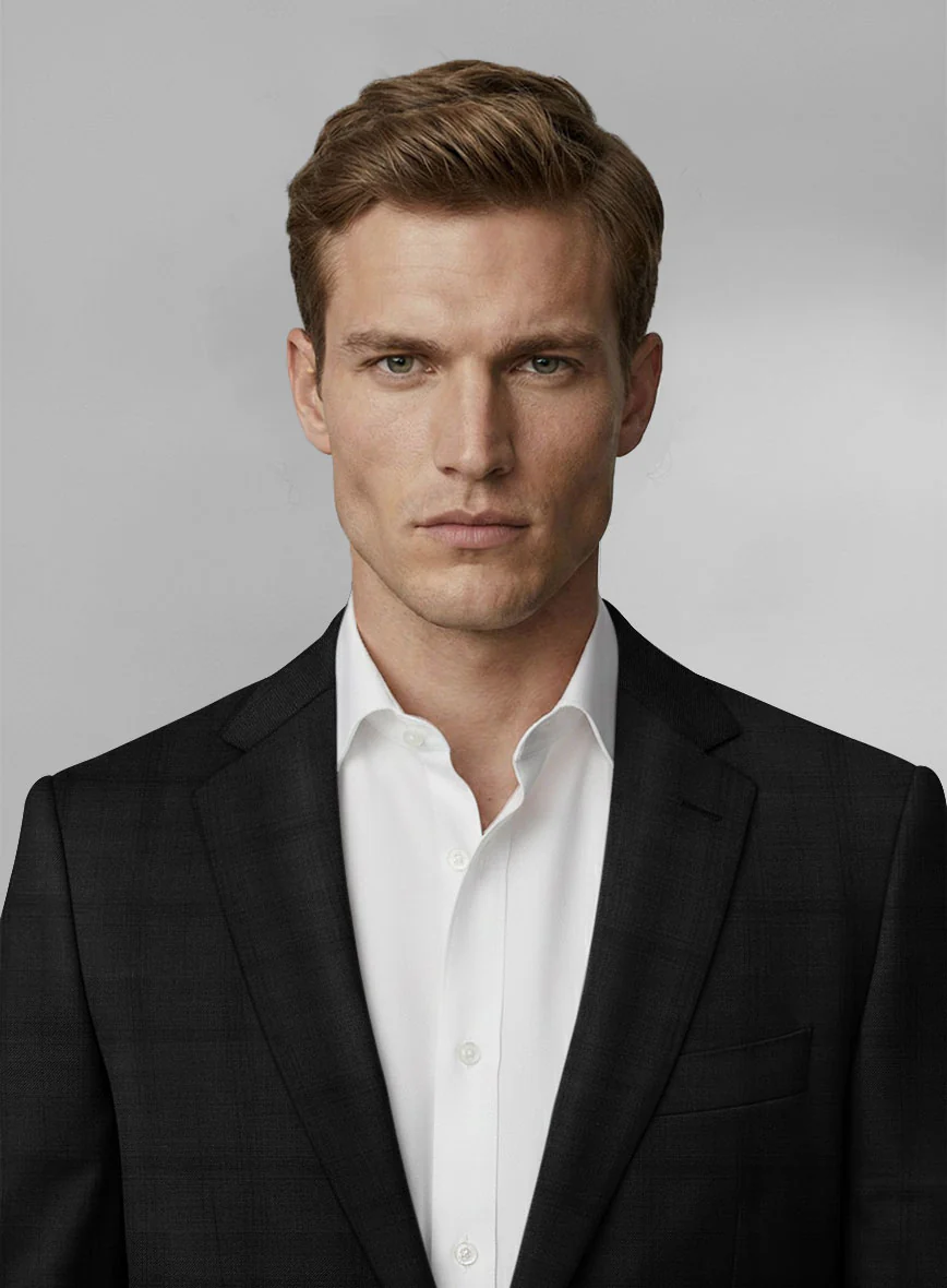 Loro Piana Zelander Black Self Check Wool Jacket - Image 3