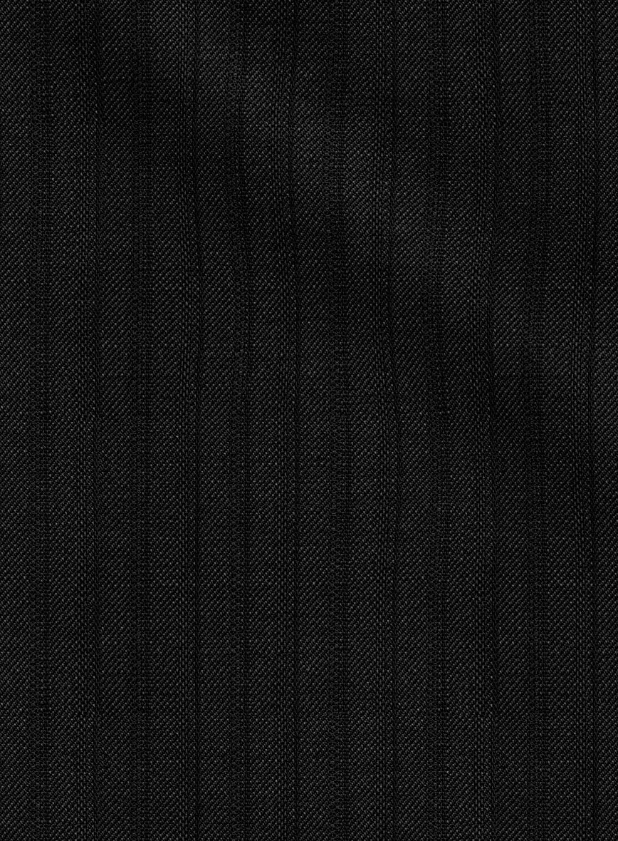 Loro Piana Zelander Black Self Stripe Wool Suit - Image 7