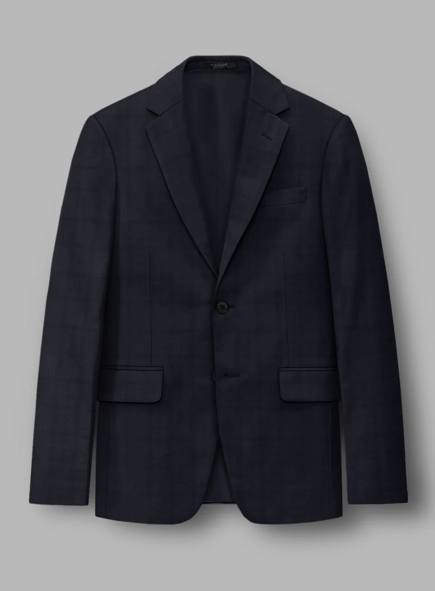 Loro Piana Zelander Blue Self Check Wool Suit - Image 2