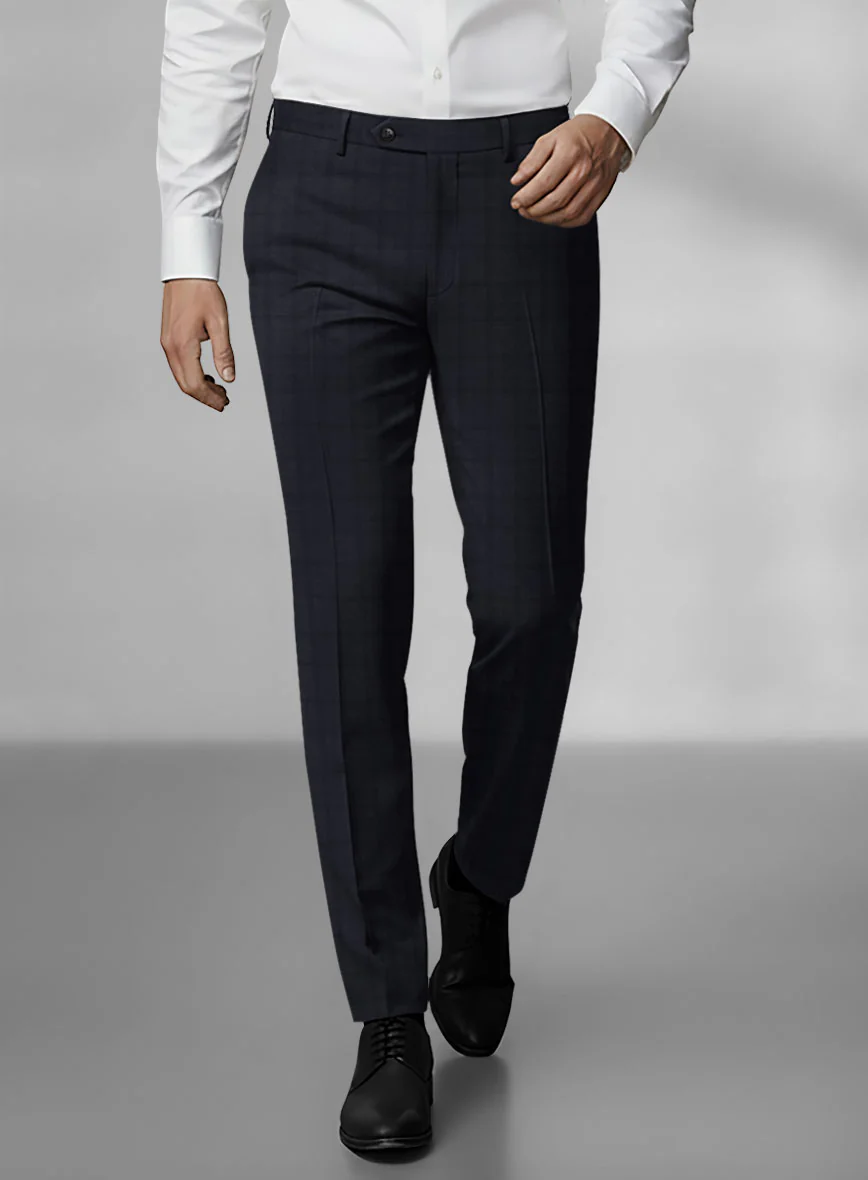 Loro Piana Zelander Blue Self Check Wool Suit - Image 6