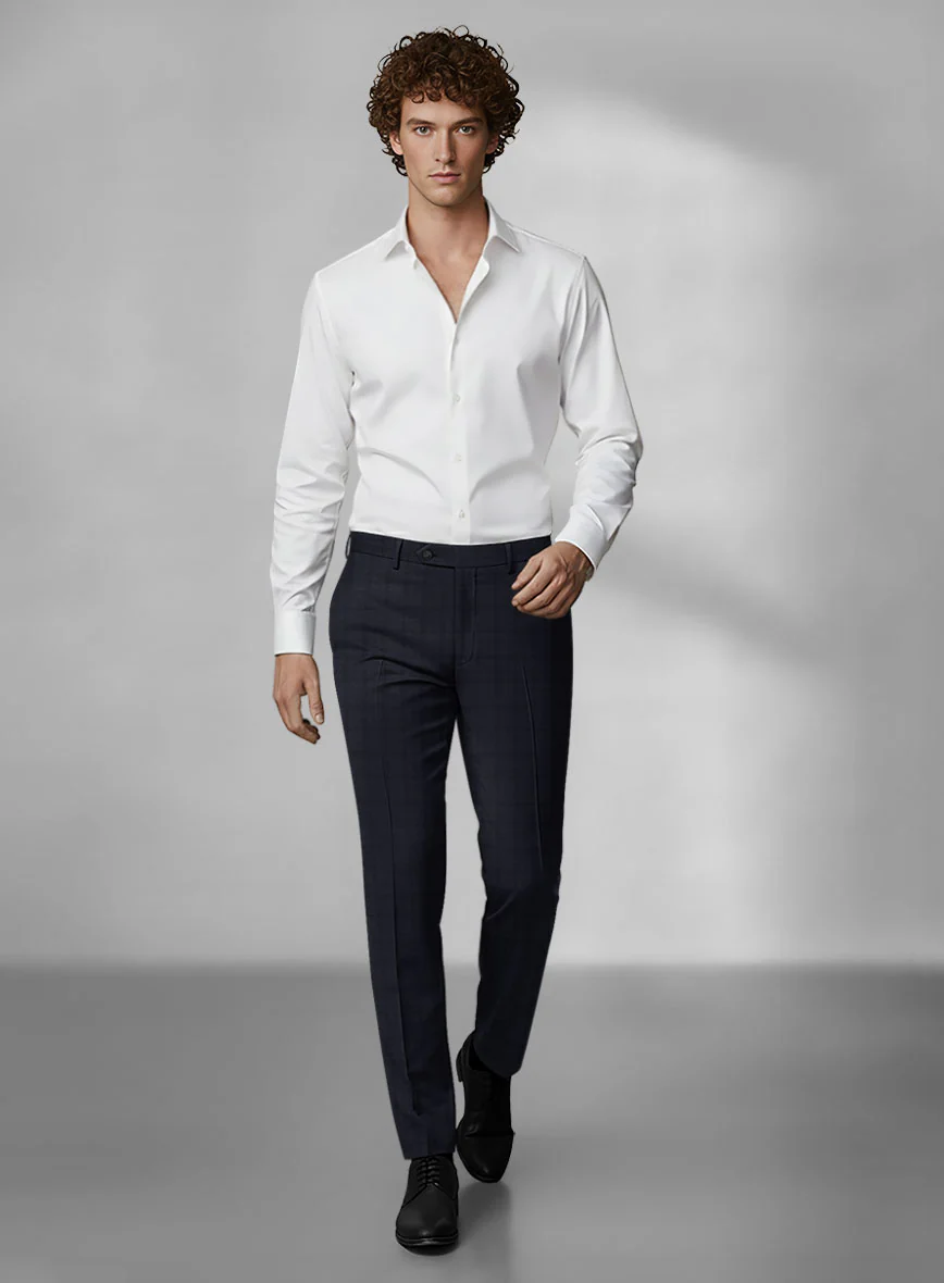 Loro Piana Zelander Blue Self Check Wool Suit - Image 7