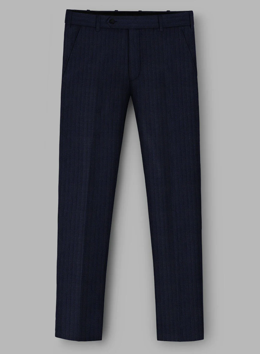 Loro Piana Zelander Blue Self Stripe Wool Suit - Image 4