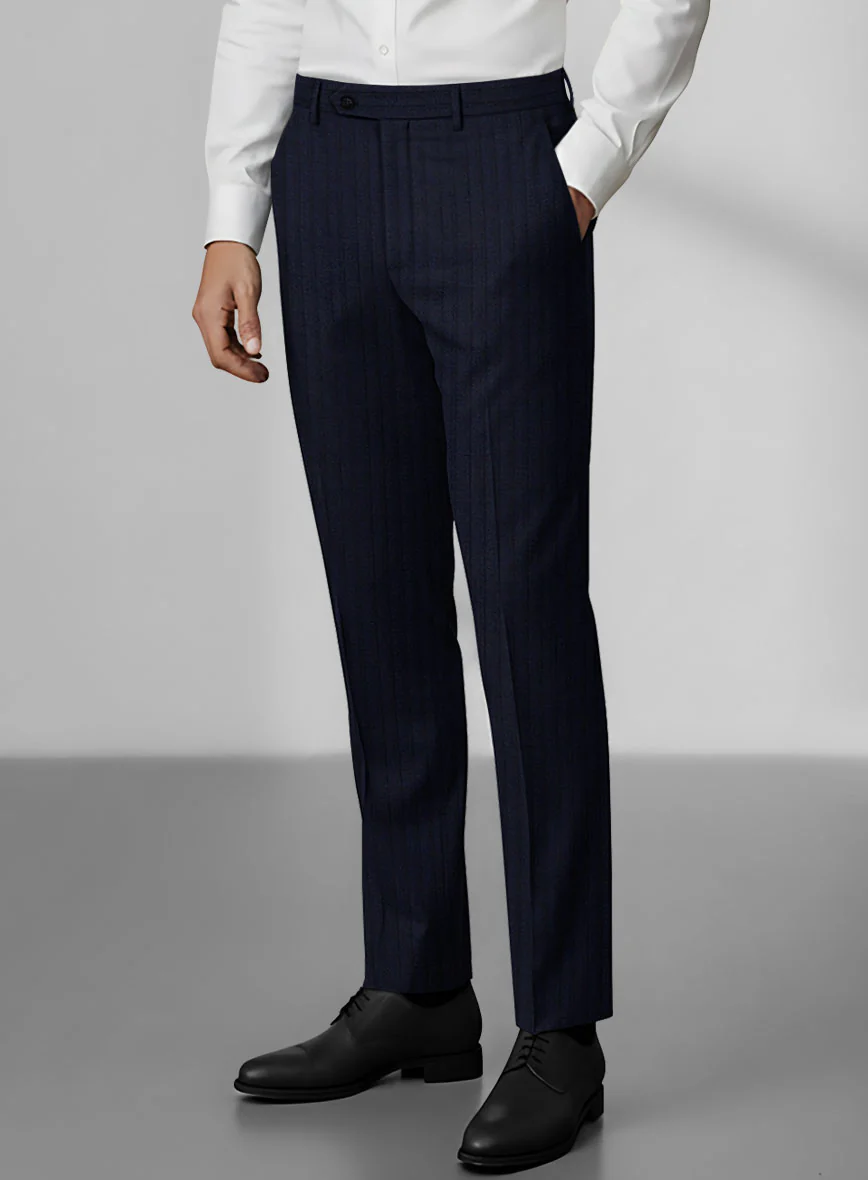 Loro Piana Zelander Blue Self Stripe Wool Suit - Image 5