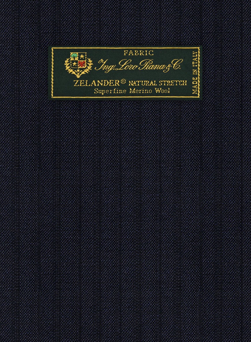 Loro Piana Zelander Blue Self Stripe Wool Suit - Image 8