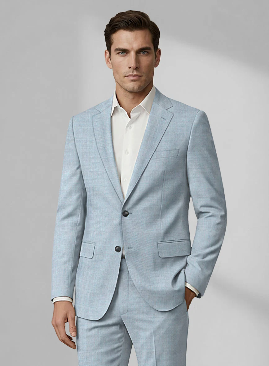 Loro Piana Zelander Light Blue Wool Jacket - Image 2