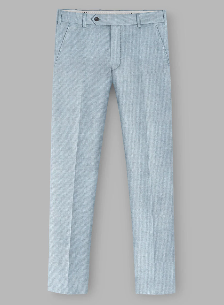 Loro Piana Zelander Light Blue Wool Pants - Image 2