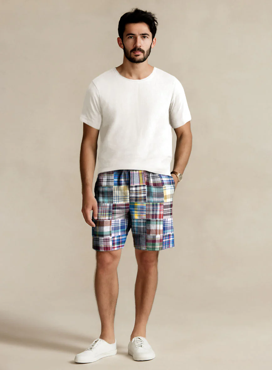 Madras Patchwork Shorts - Image 2