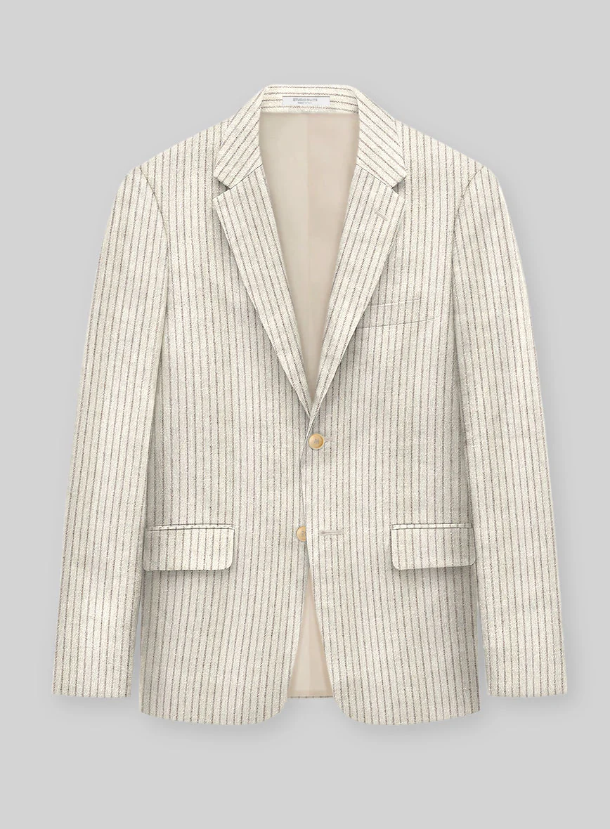 Maestro Accelo Pinstripe Linen Wool Silk Jacket
