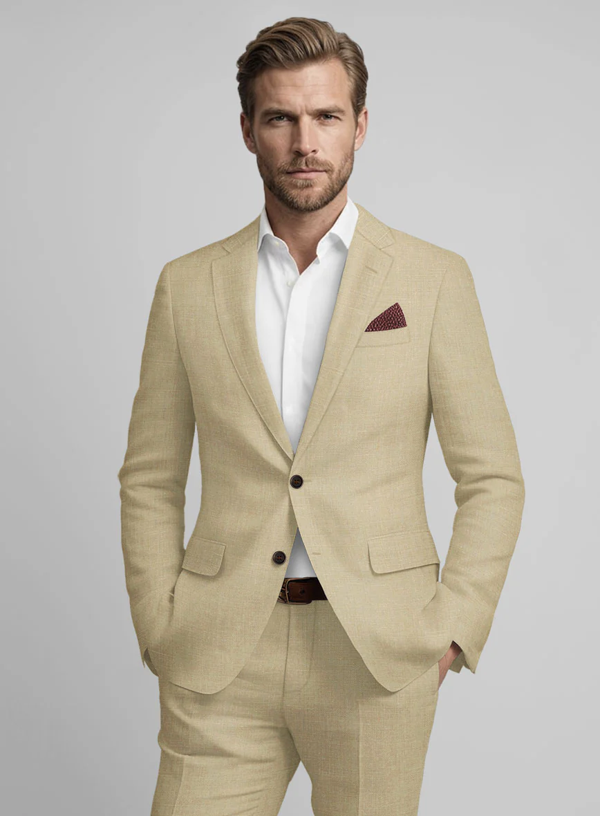 Maple Khaki Pure Linen Suit - Image 3