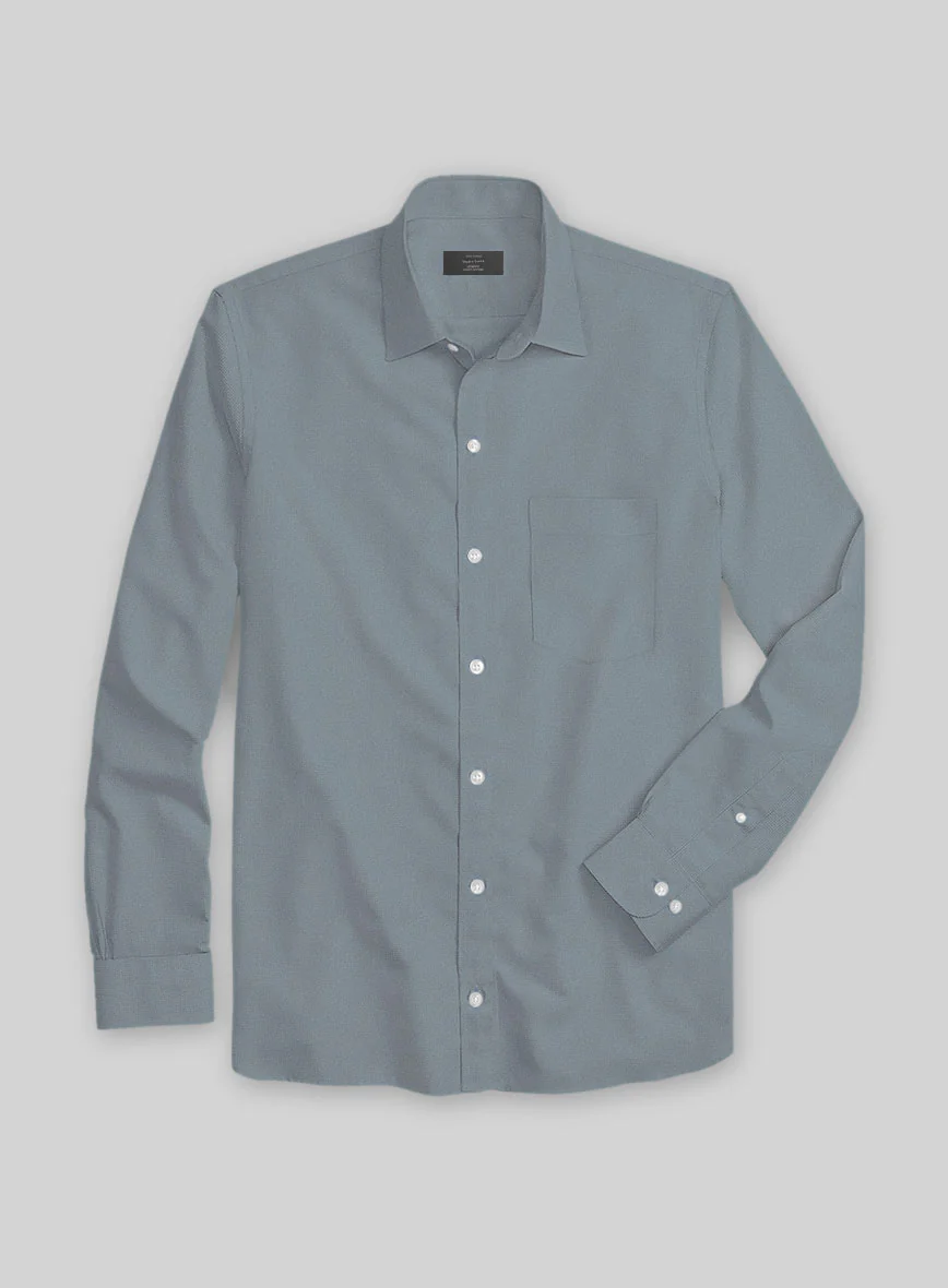 Marble Blue Stretch Poplene Shirt - Image 3