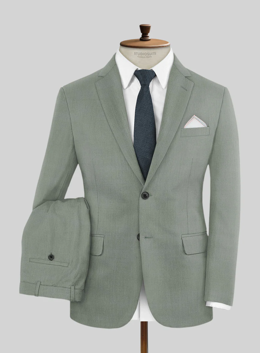 Marco Stretch Cadet Green Wool Suit - Image 2