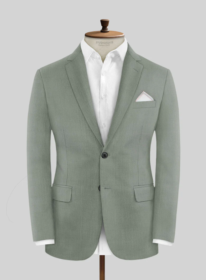 Marco Stretch Cadet Green Wool Suit - Image 3