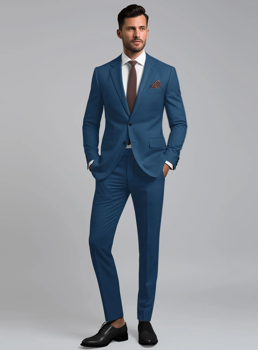 Marco Stretch Casa Blue Wool Suit - Image 2