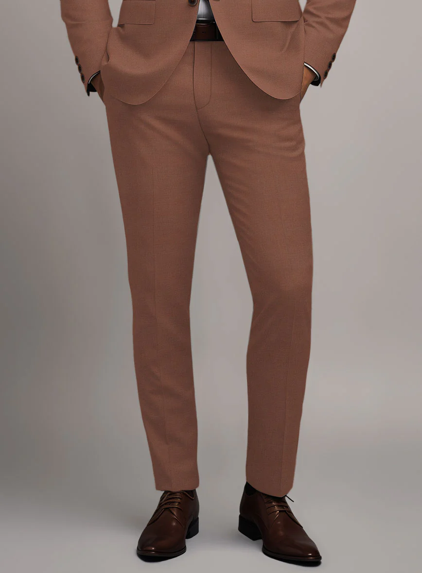 Marco Stretch Chestnut Wool Pants - Image 2