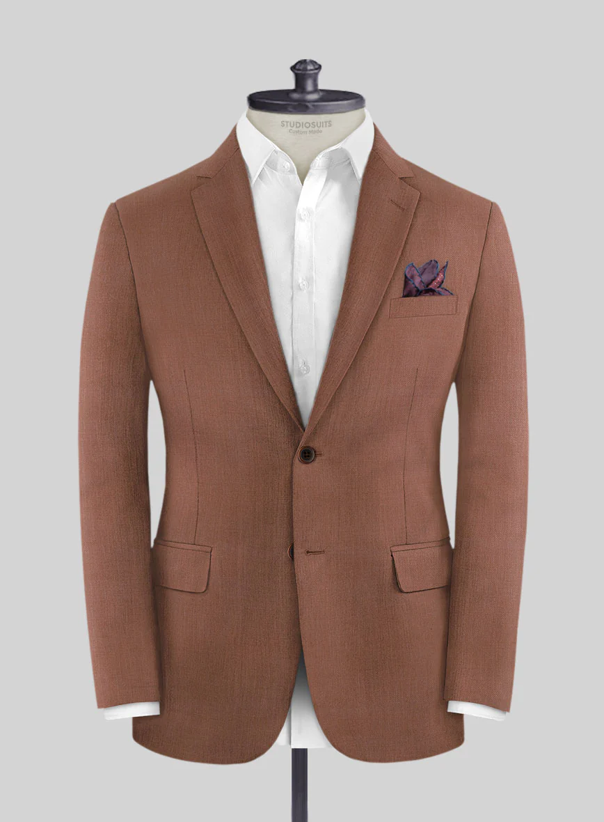 Marco Stretch Chestnut Wool Suit - Image 3