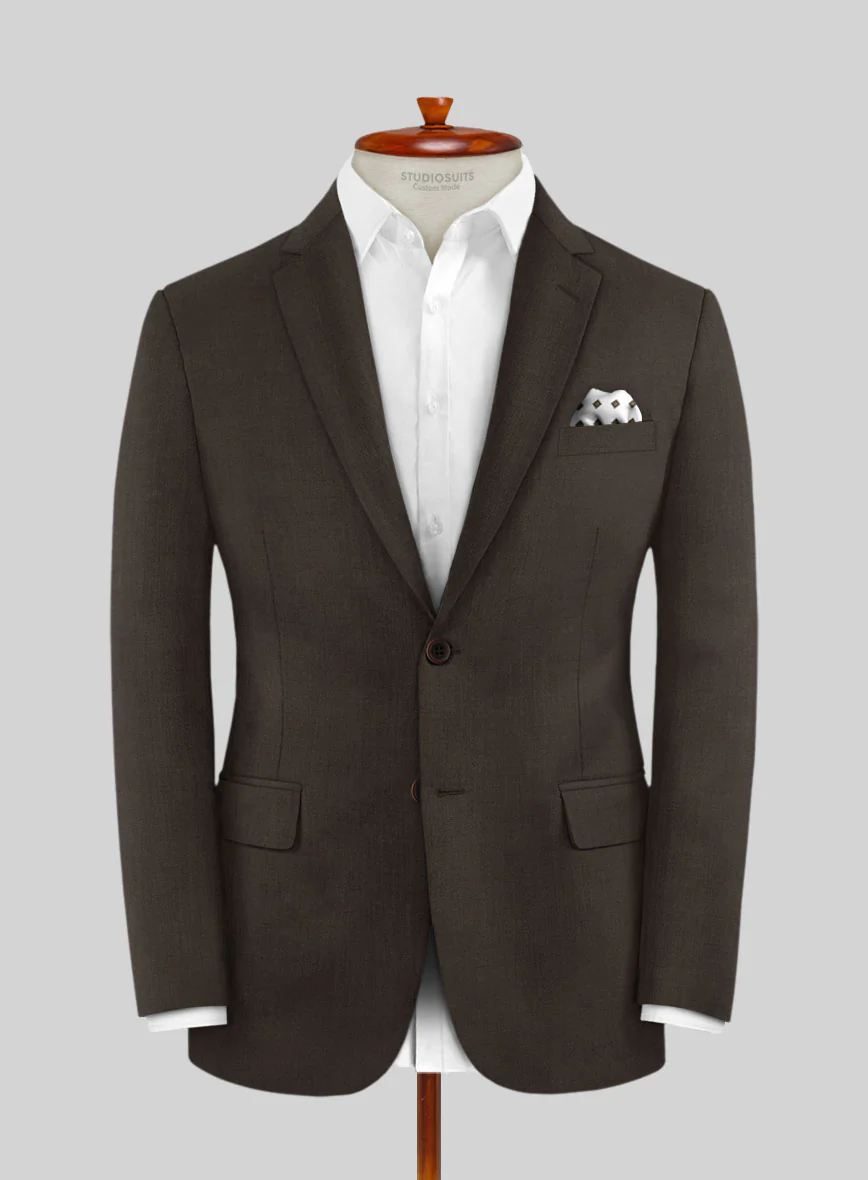 Marco Stretch Coffee Brown Wool Suit - Image 3