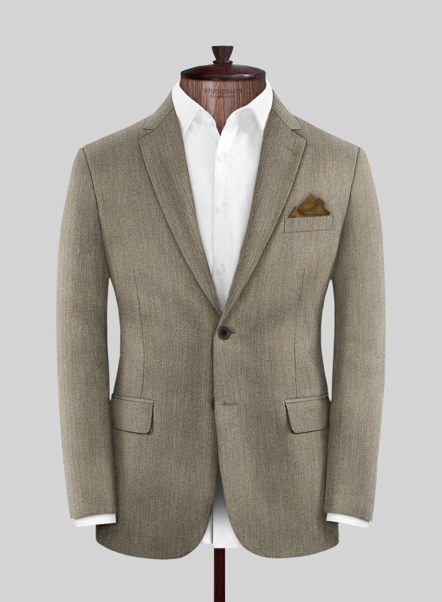 Marco Stretch Dark Beige Wool Suit - Image 3