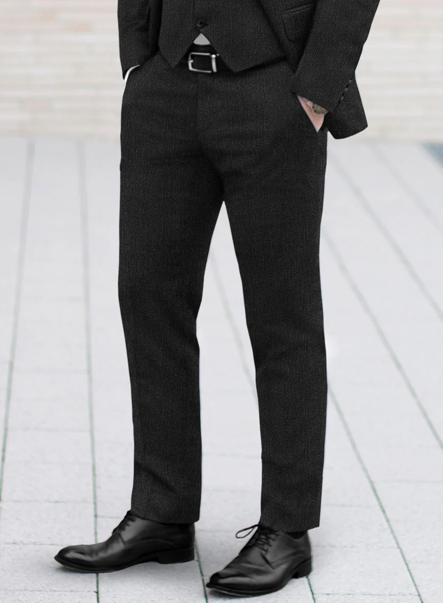 Marco Stretch Dark Charcoal Wool Pants - Image 2