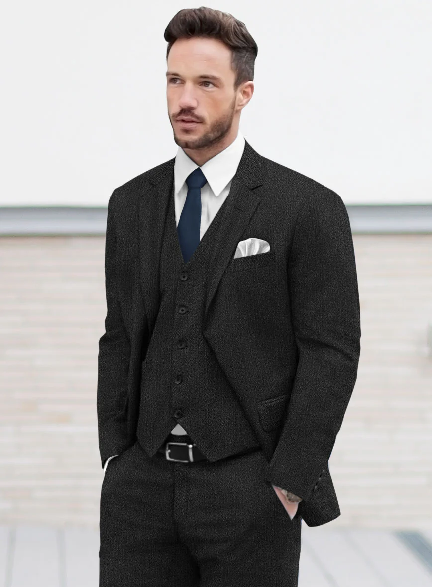 Marco Stretch Dark Charcoal Wool Suit - Image 4