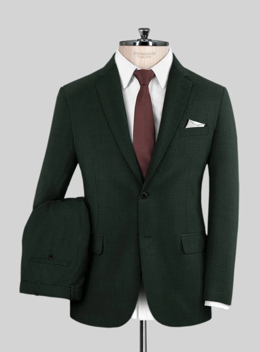 Marco Stretch Dark Green Wool Suit
