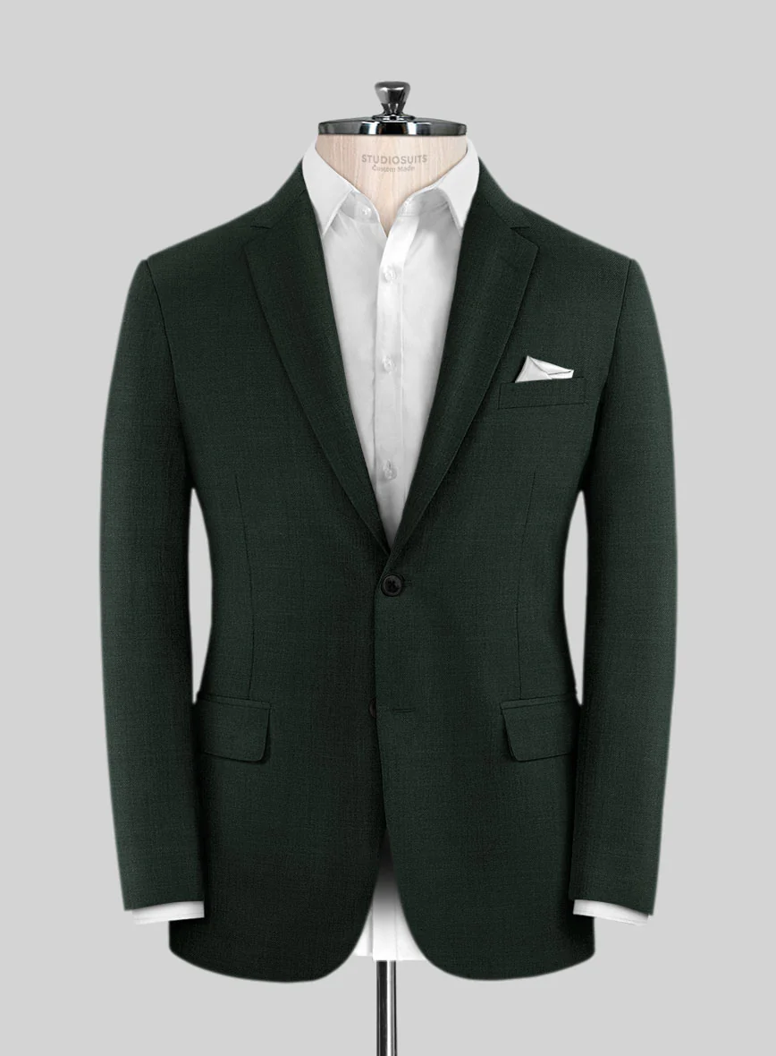 Marco Stretch Dark Green Wool Suit - Image 3