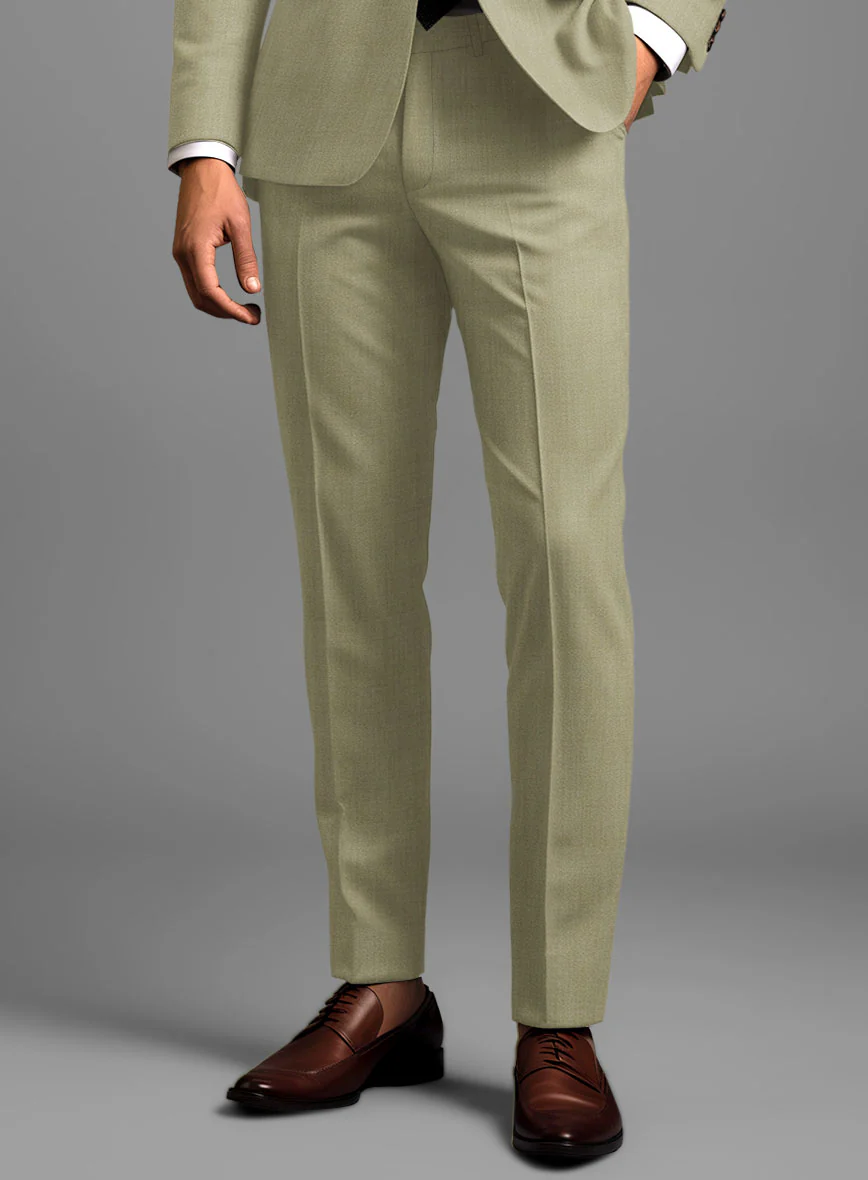 Marco Stretch Dark Khaki Wool Pants - Image 2