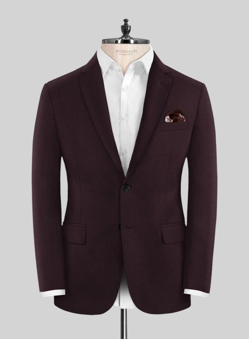 Marco Stretch Dark Wine Wool Suit - Image 3