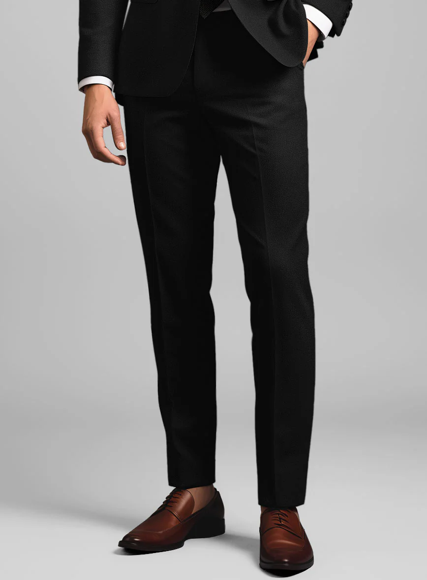 Marco Stretch Deep Black Wool Pants