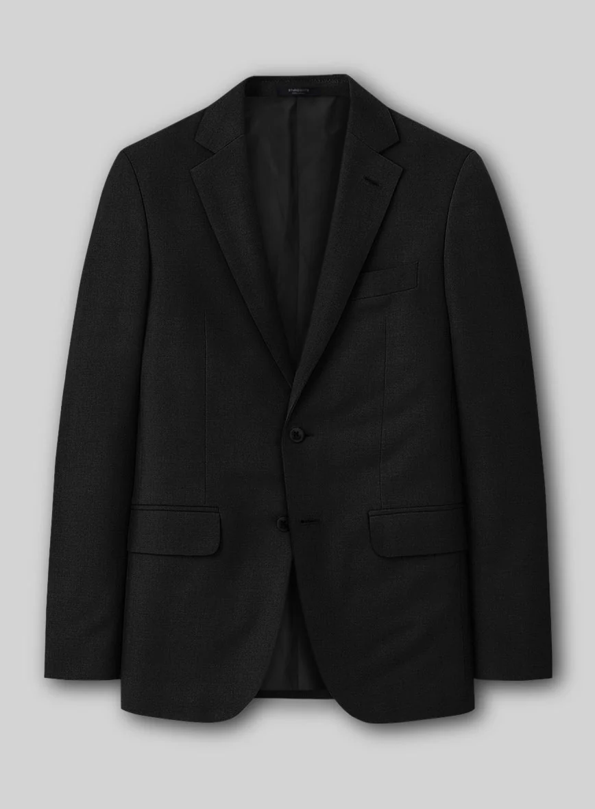 Marco Stretch Deep Black Wool Suit - Image 2
