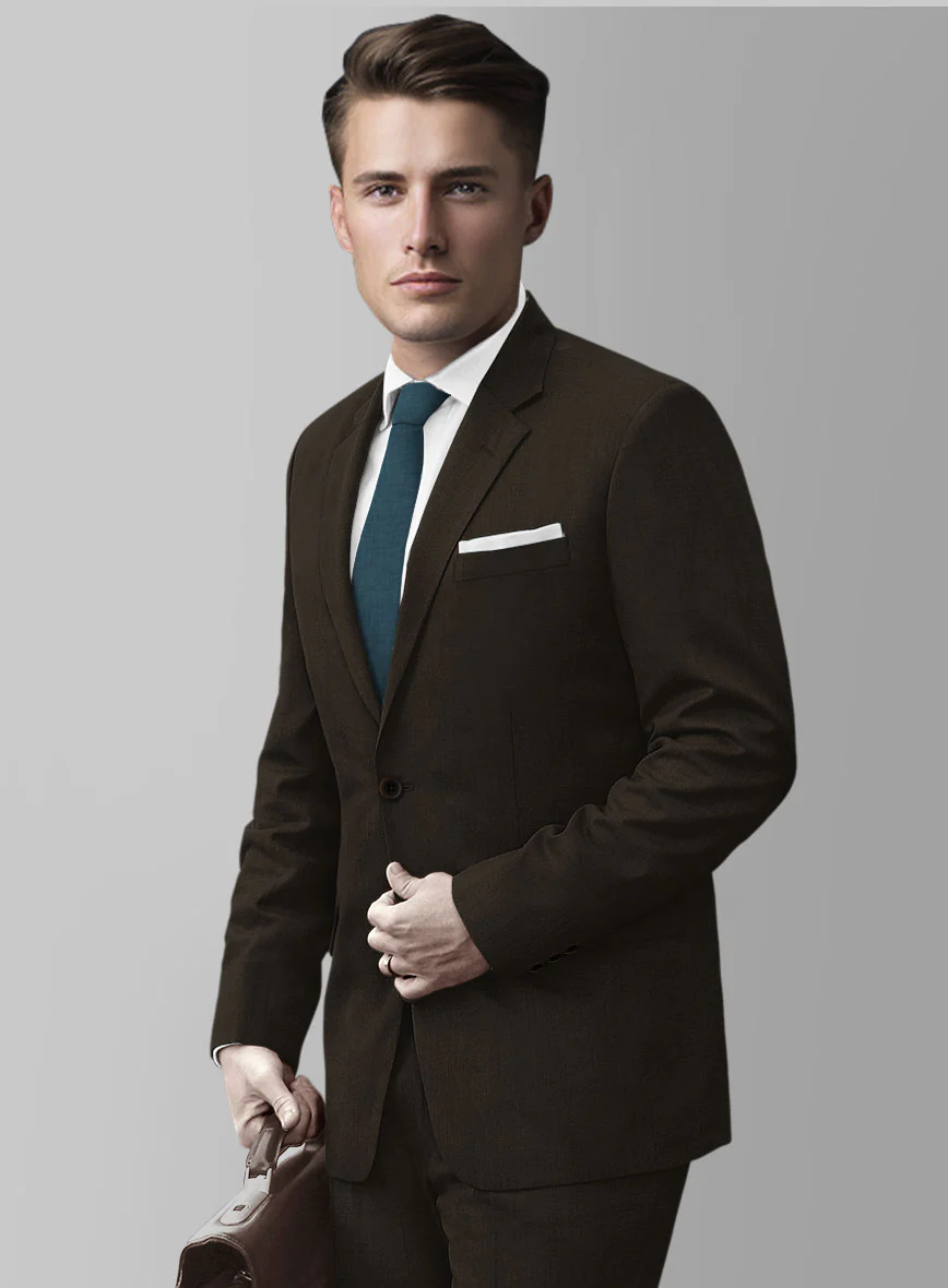Marco Stretch Deep Brown Wool Jacket - Image 2