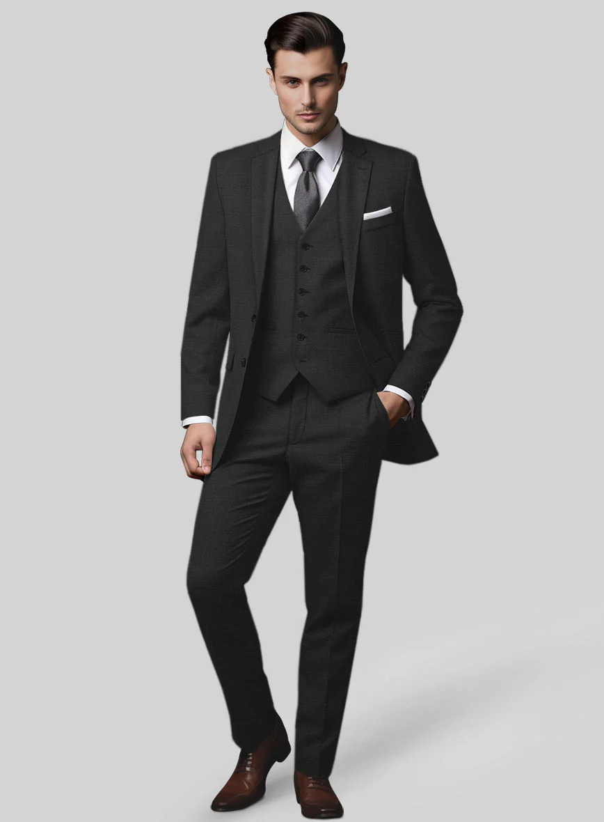 Marco Stretch Deep Gray Wool Suit - Image 2