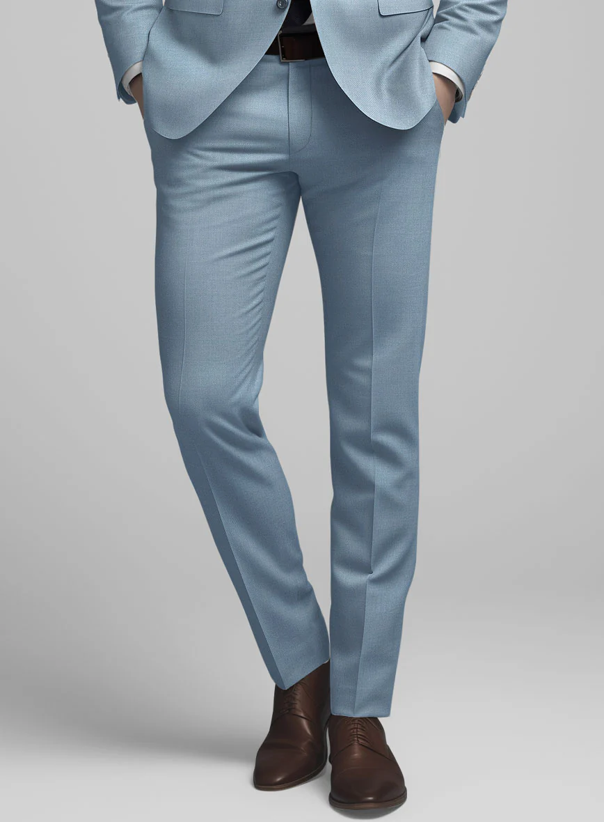 Marco Stretch Ebony Blue Wool Pants - Image 2