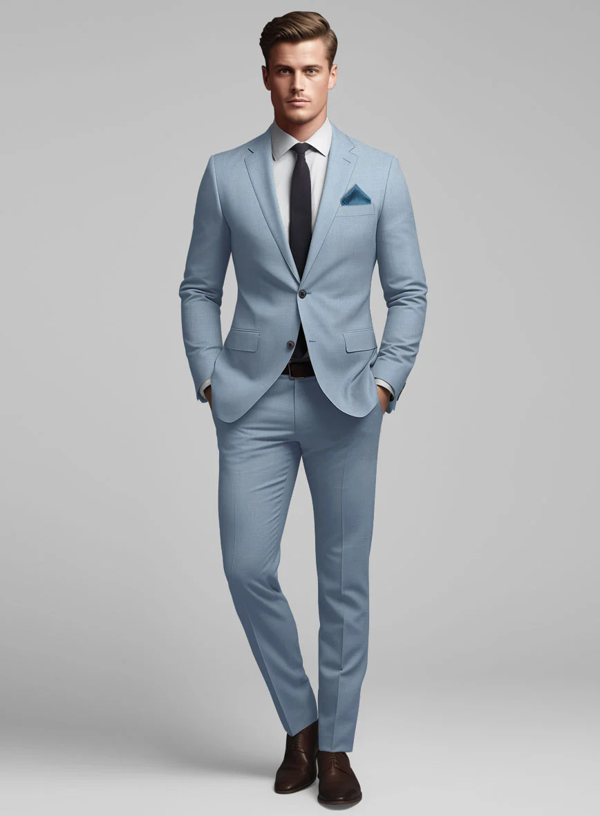 Marco Stretch Ebony Blue Wool Suit - Image 2