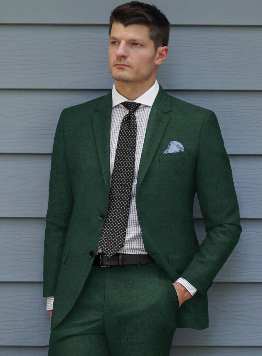 Marco Stretch Emerald Green Wool Jacket - Image 2