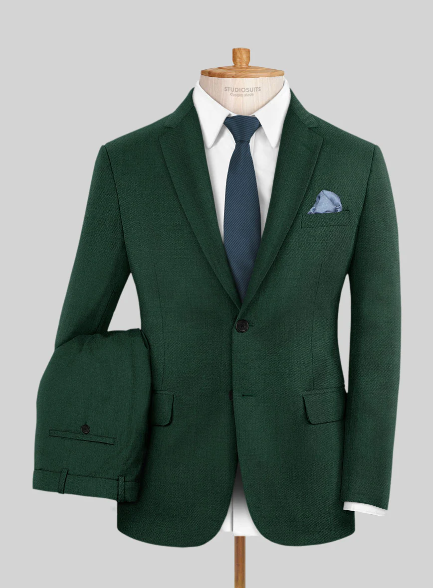 Marco Stretch Emerald Green Wool Suit - Image 2